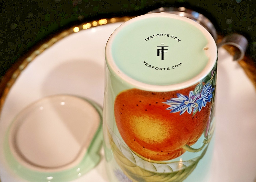 Tea Forte Fleur Ceramic Steeping Cup W/ Infuser Brewing System NEW