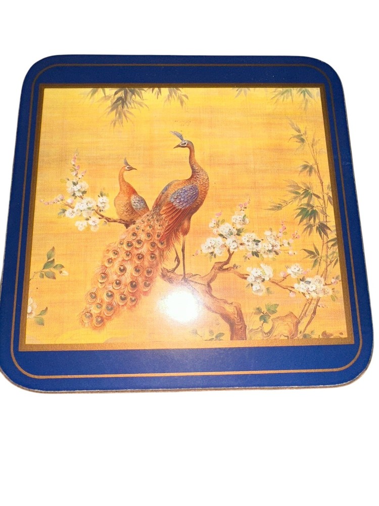 6 PIMPERNEL PEACOCK COASTERS