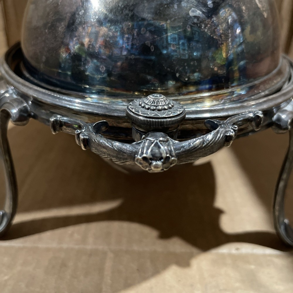 Large James Dixon & Son Sheffield Silver Plate Roll Top Server 2 Inserts