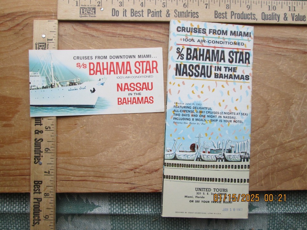 ss bahama star brochure deck plan 1962