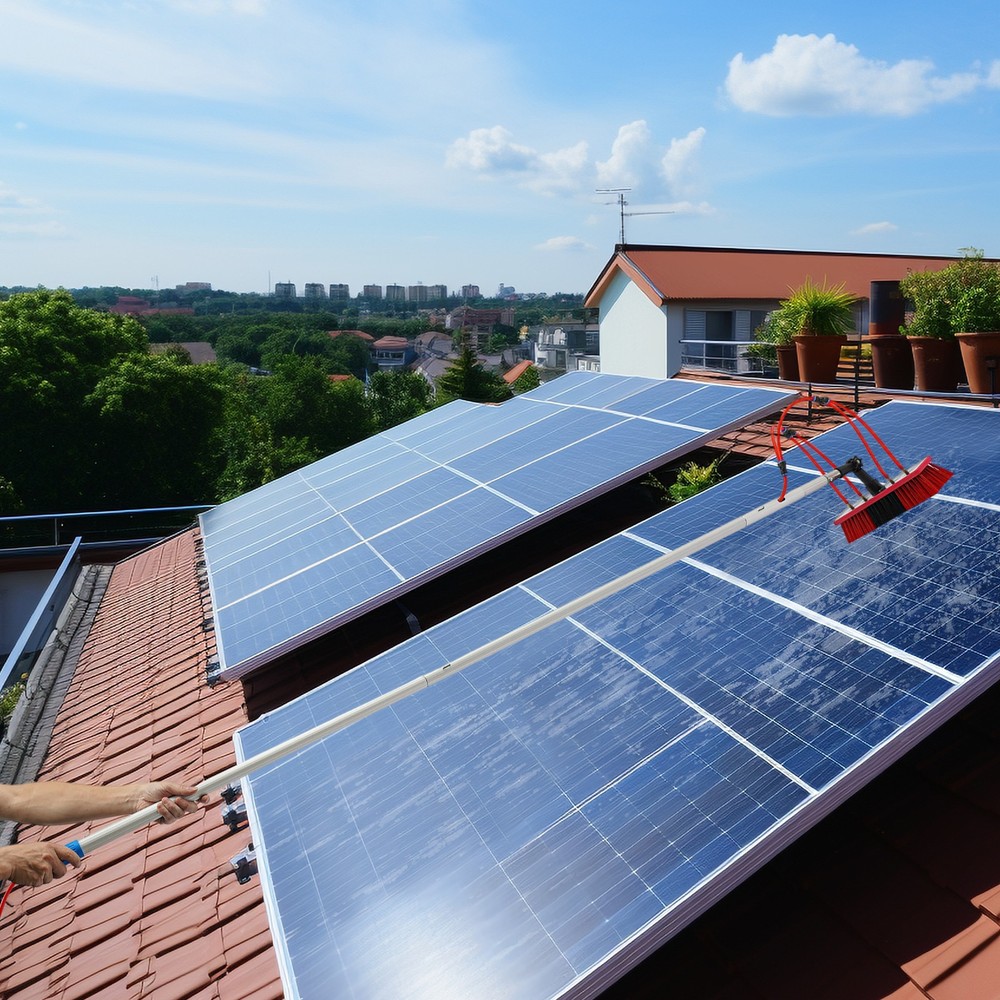 30FT Solar Panel Cleaning Brush & Pole Kit Proffesional Window Washing Tool