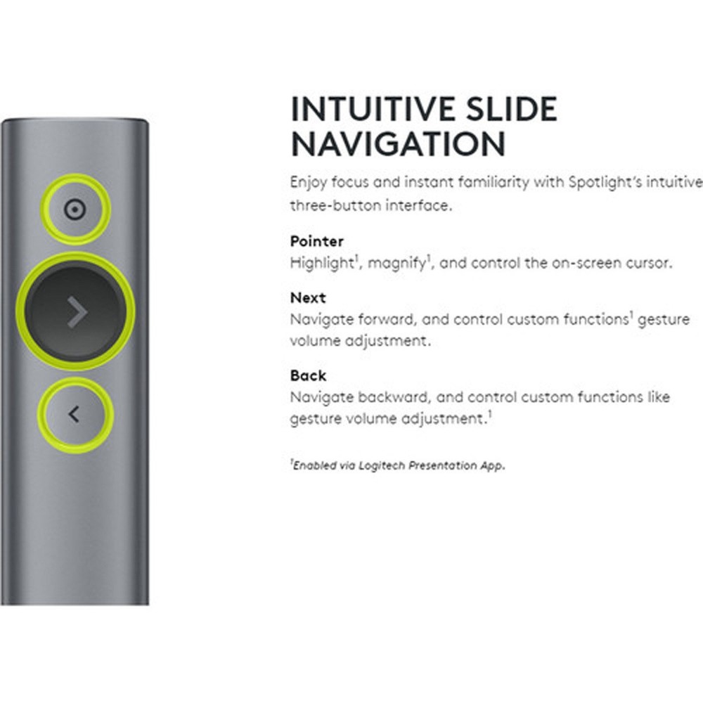 Logitech Spotlight Presentation Remote, Slate