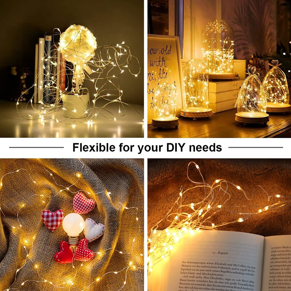 Fairy Lights Battery Operated Firefly Twinkle String Lights Mini 6Pack Cooper...