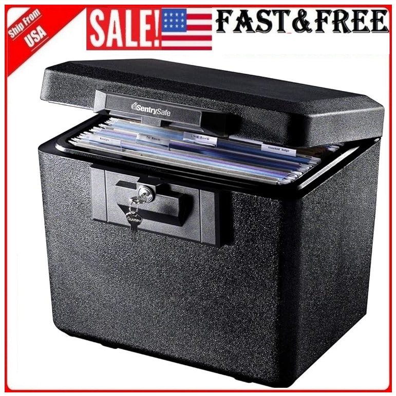 Fire Safe Security Document Storage Box Fireproof Durable Privacy Key Lock NEW