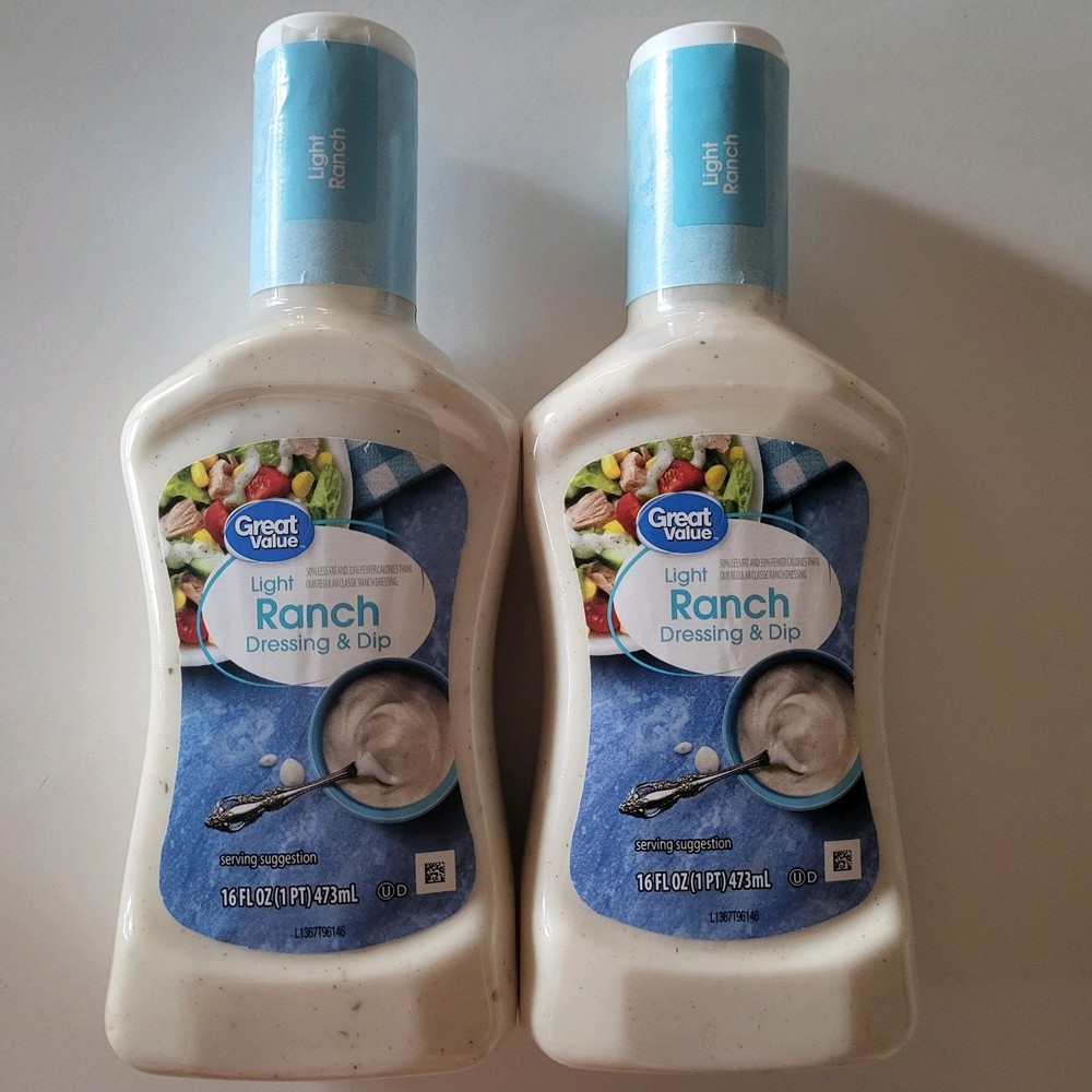 2 Great Value Light Ranch Dressing & Dip 16oz Never Opened- New