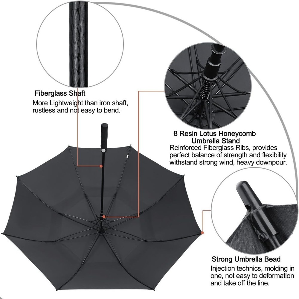 Ultimate 54-Inch Automatic Open Golf Umbrella - Windproof & Waterproof Canopy