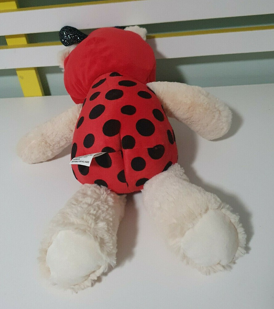 TEDDY BEAR DRESSED AS A LADY BUG VALENTINES DAY BEAR 40CM