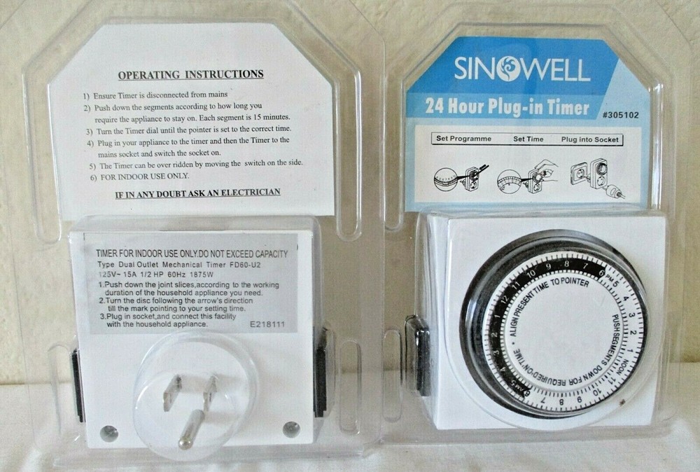 2 each SINOWELL 400W HPS & MH Grow Light Bulbs, Wing Reflector, Timer, Rollers