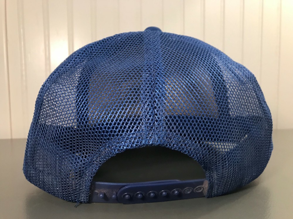Vintage Blue Chevy Chevrolet Snap Back Trucker Hat Mesh Cap Adjustable w/Patch