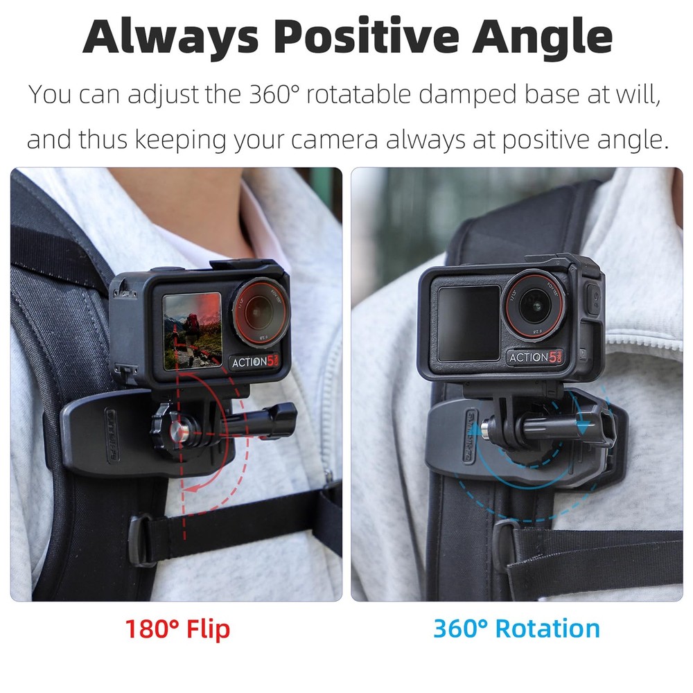 Backpack Clip Mount for DJI Osmo Action 5 Pro Accessories, with 1/4" Adapter...