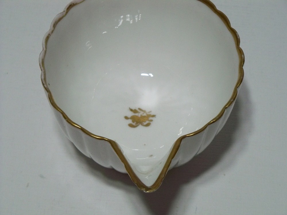 Ceramic Creamer, White With Gold Gilding Features