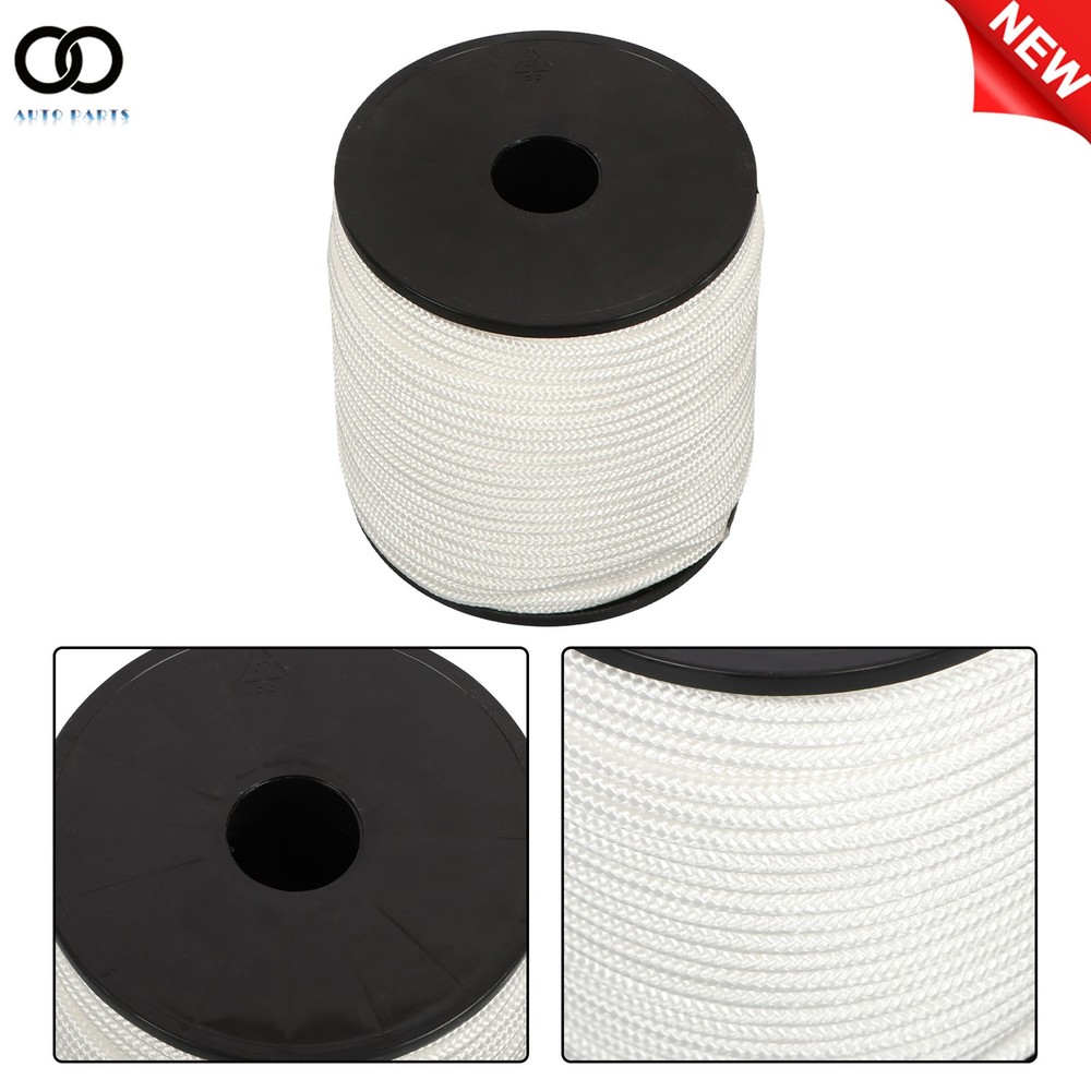 1/4 Inch Polyester Cord - 250 Foot Spool Industrial Solid Nylon Braid Rope White