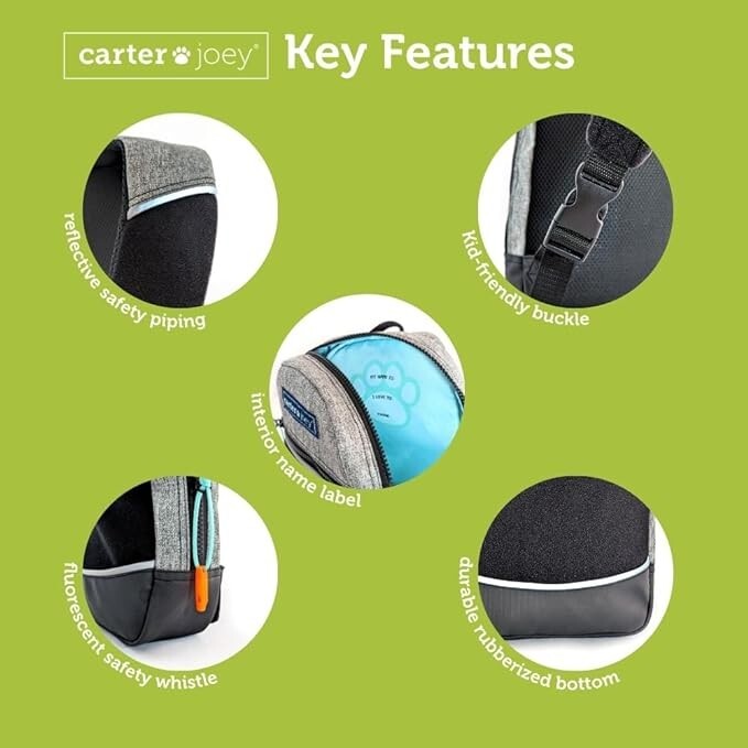 Sling Pack - Heather Gray Children's Backpack, Durable, Includes Whistle, Reflec