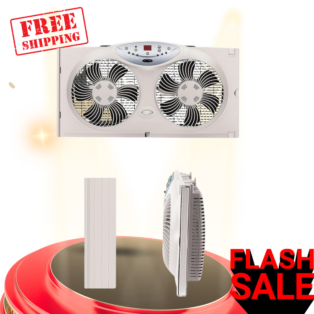Window Fan with Reversible Airflow Blades – 3-Speed Settings, Programmable
