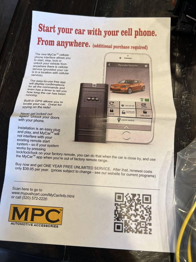 MPC Remote Start System 2019-2020 Toyota RAV4