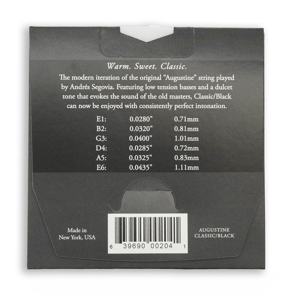 Augustine Strings Classic Black - Low Tension Classical Guitar Strings - The ...