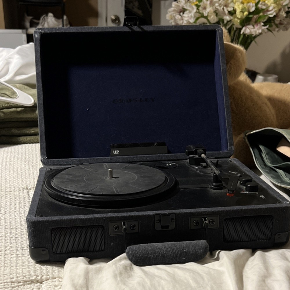 Crosley CR8005D-TE Portable Bluetooth Record Player Black, 3 Speeds