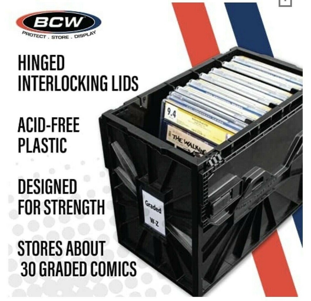 BCW Plastic CGC Graded Comic Storage Bin +25 BCW 2M Mylar Graded Bags Bundle