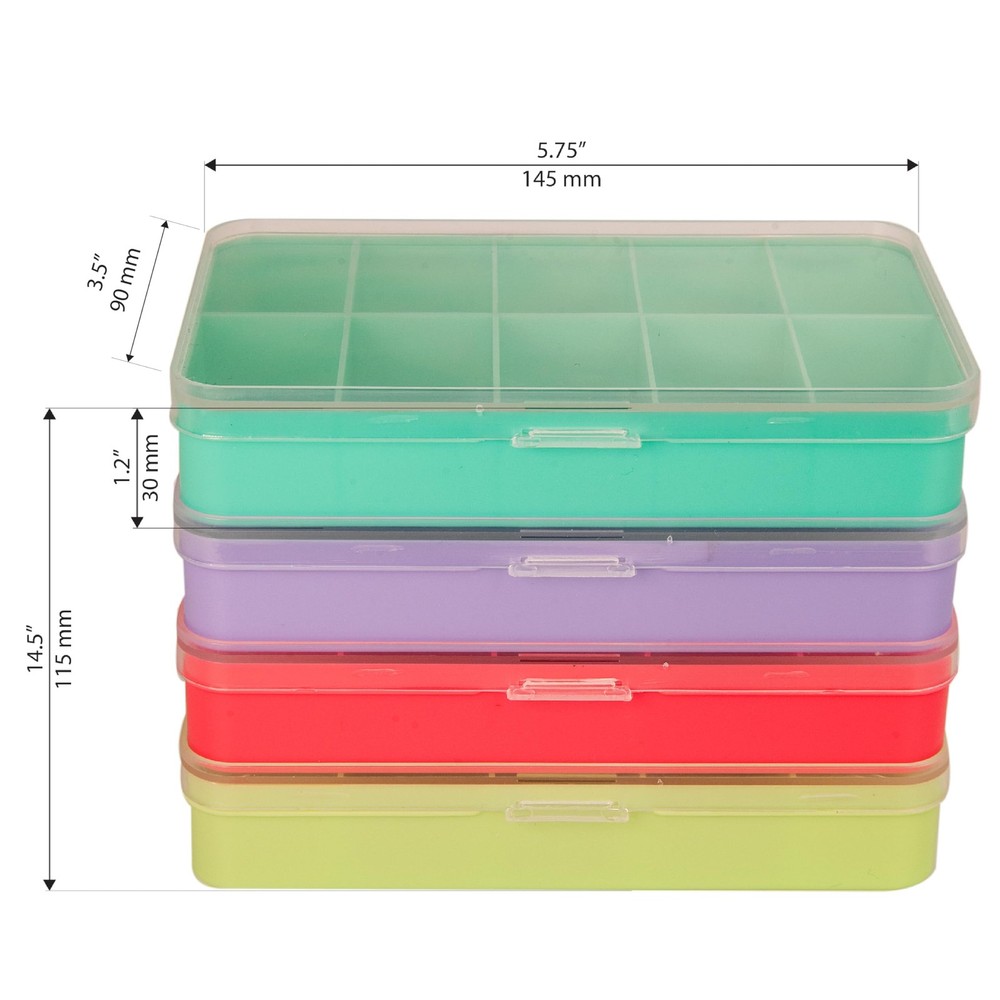 Personality Case Color-Coded Organizers, 4 Stackable boxes, 22 compartments i...