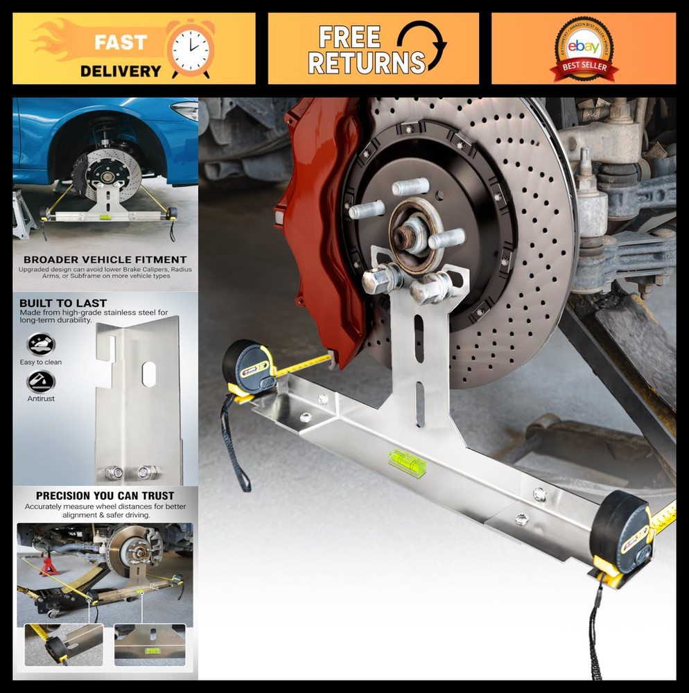 Heavy Duty Wheel Alignment Tool Kit - Stainless Steel Toe Alignment Tools, Hub S