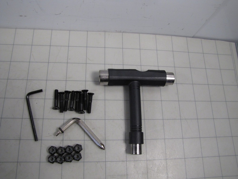 All-In-One Skateboard Tool Socket + Phillips Allen Tool + Bolts Nuts Pack NEW