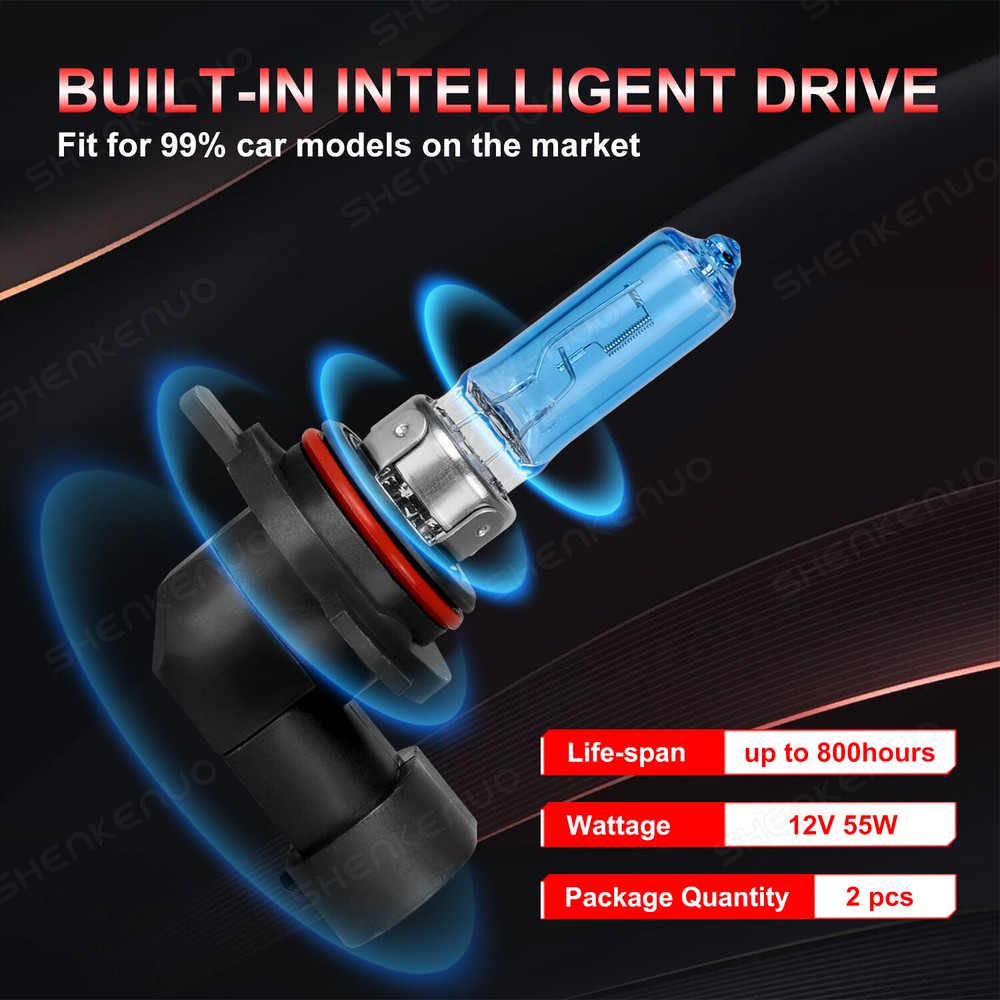 2x 9012/HIR2 Halogen 55W Low-Beam Headlight Bulbs Bright White Glass Replacement