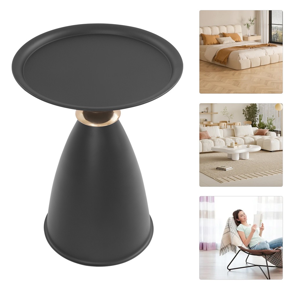 Small Round Side Table, Iron Side Table for Small Spaces, Modern Couch End Table