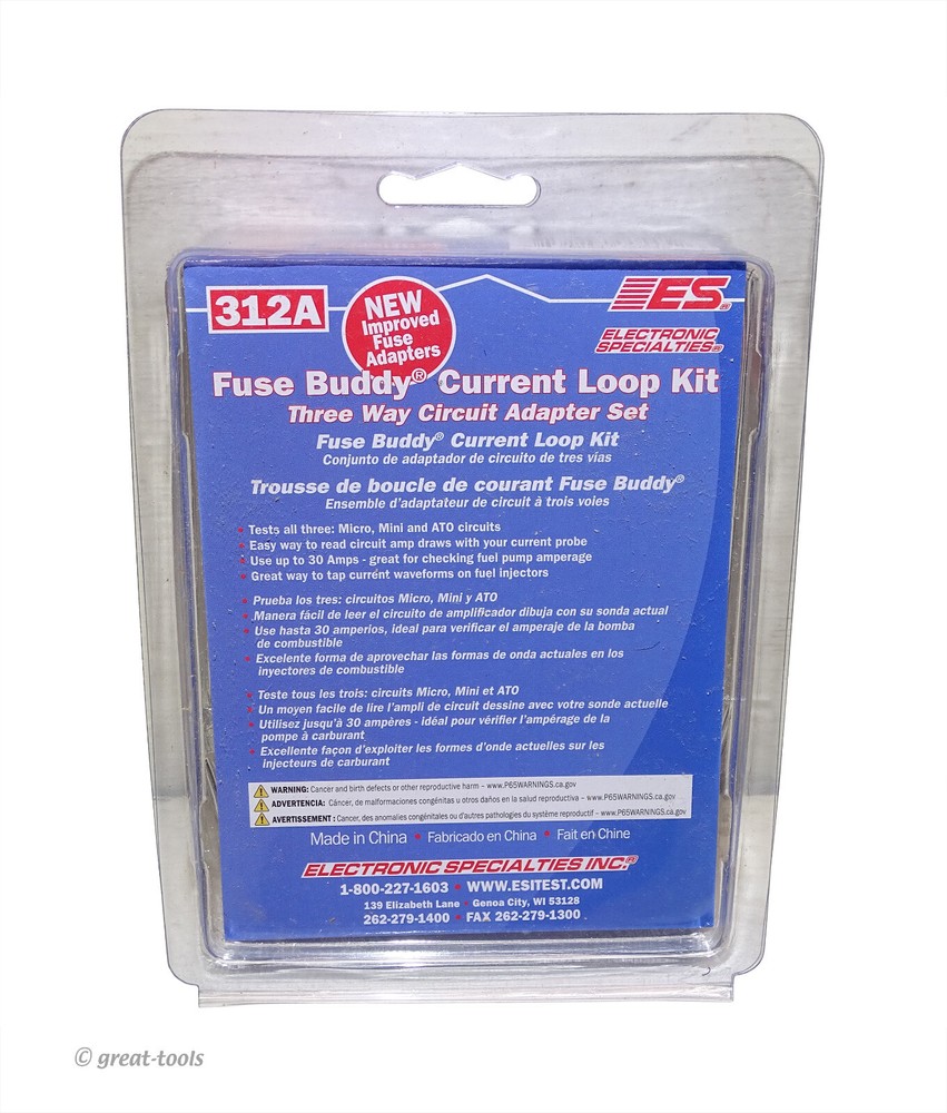 AUTOMOTIVE FUSE BUDDY TESTER – current loop test kit – ES# 312A – testing tools