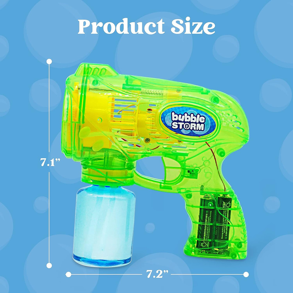 2 Bubble Guns Blaster Kit with 2 Bubble Solution for Kids, Automatic Bubble Make