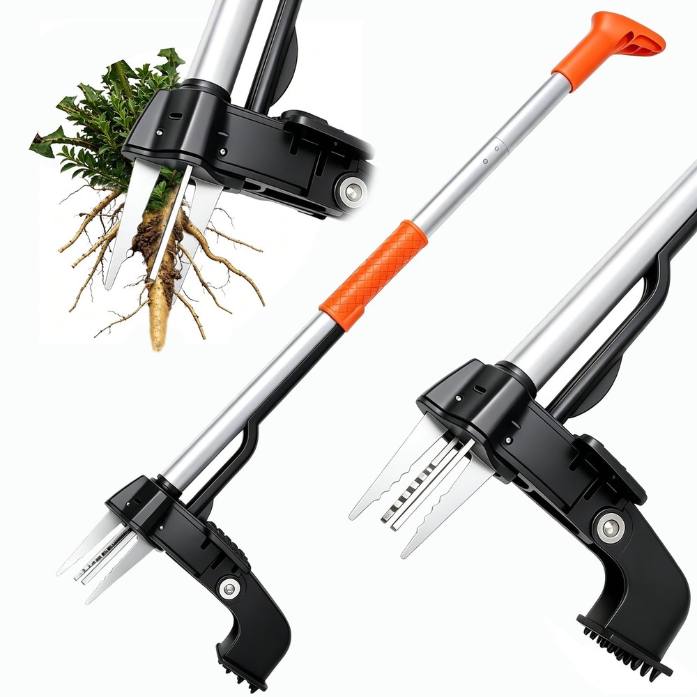Standing Weed Puller Tool with 4 Claws, Upgraded Weed Remover Tool with Long ...