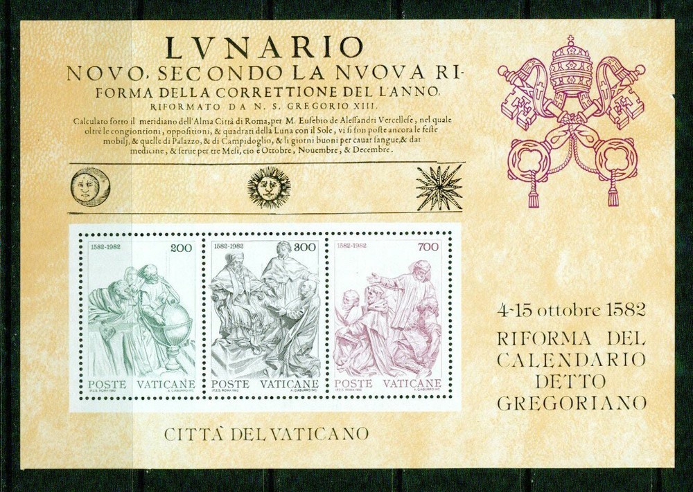 VATICAN  - 1982  – GREGORIAN CALENDAR –S/S - VF  **