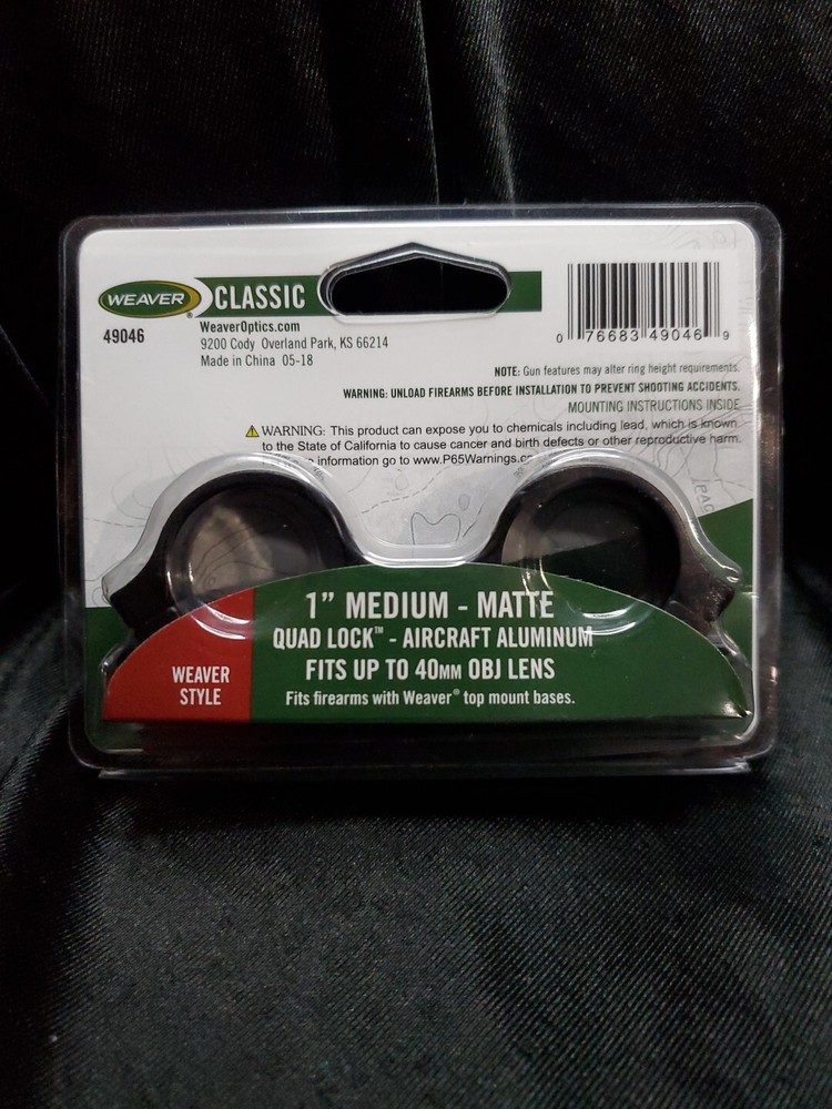 Weaver WEA49046, Quad Lock Rings, 1" Medium, Matte Finish