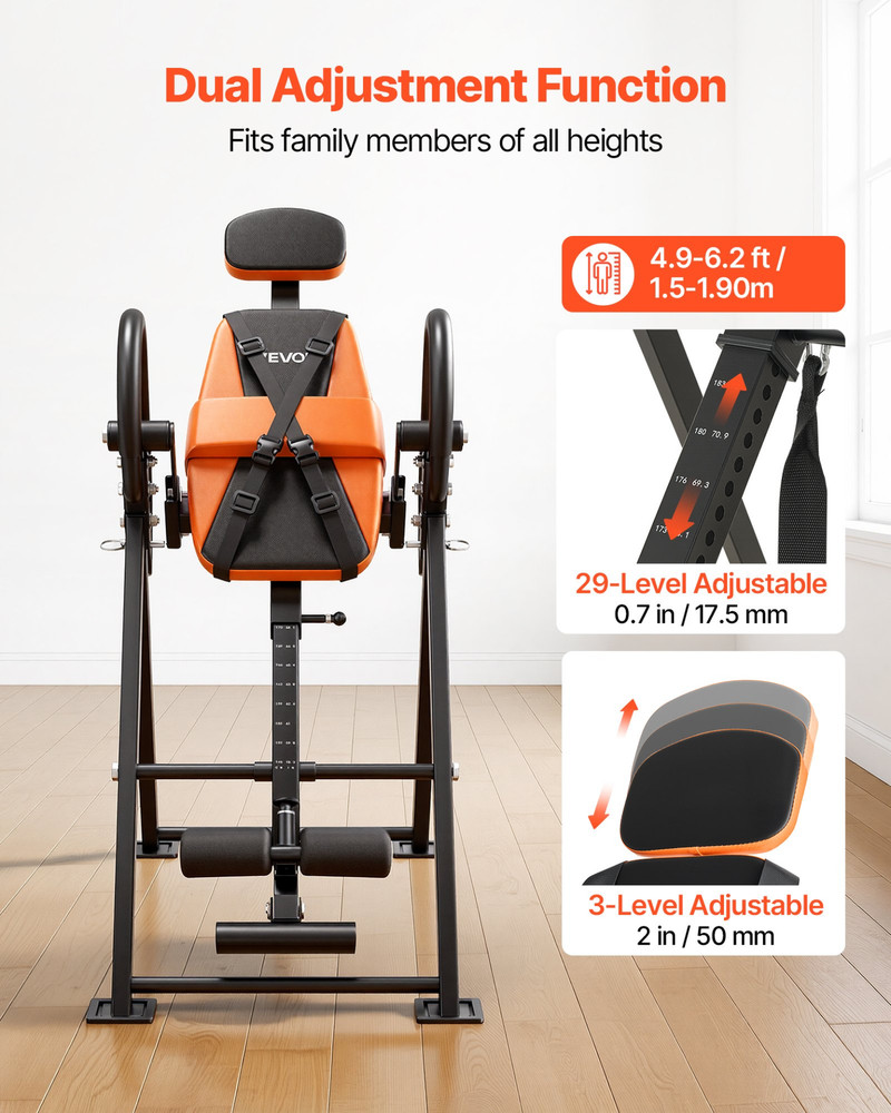 Inversion Table 300lb Capacity Back Stretcher Adjustable Decompression