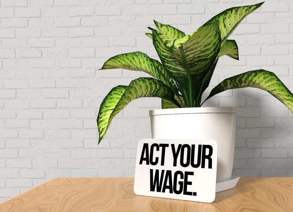 Act Your Wage | Funny sign For Home or Office