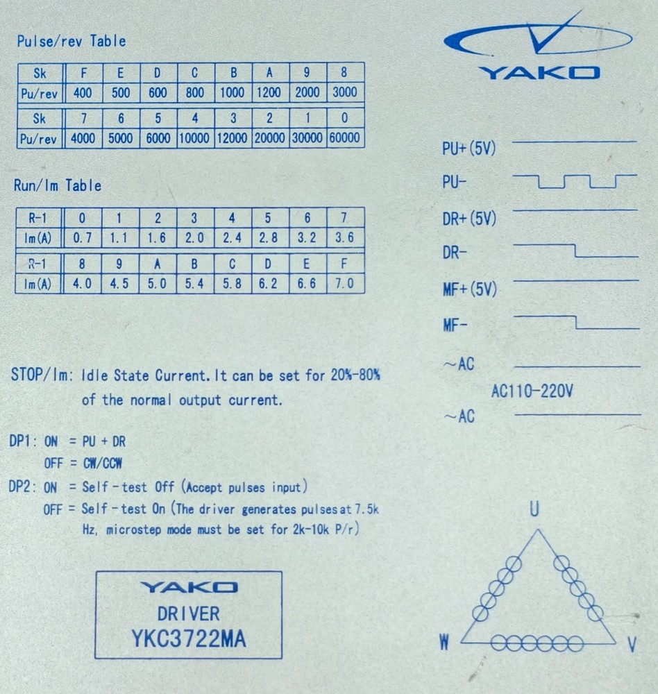 Yako YKC3722MA Driver Steeper Motor