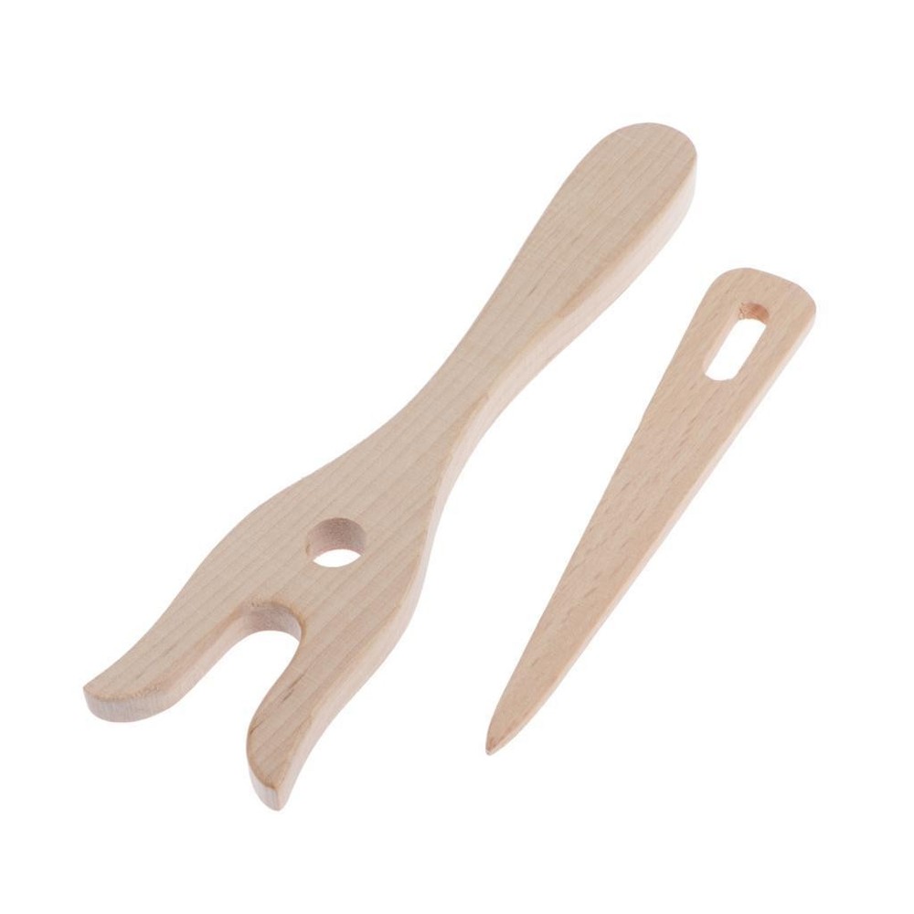Lucet Wooden Knitting Fork Tool 2 Pieces for Making Ropes,