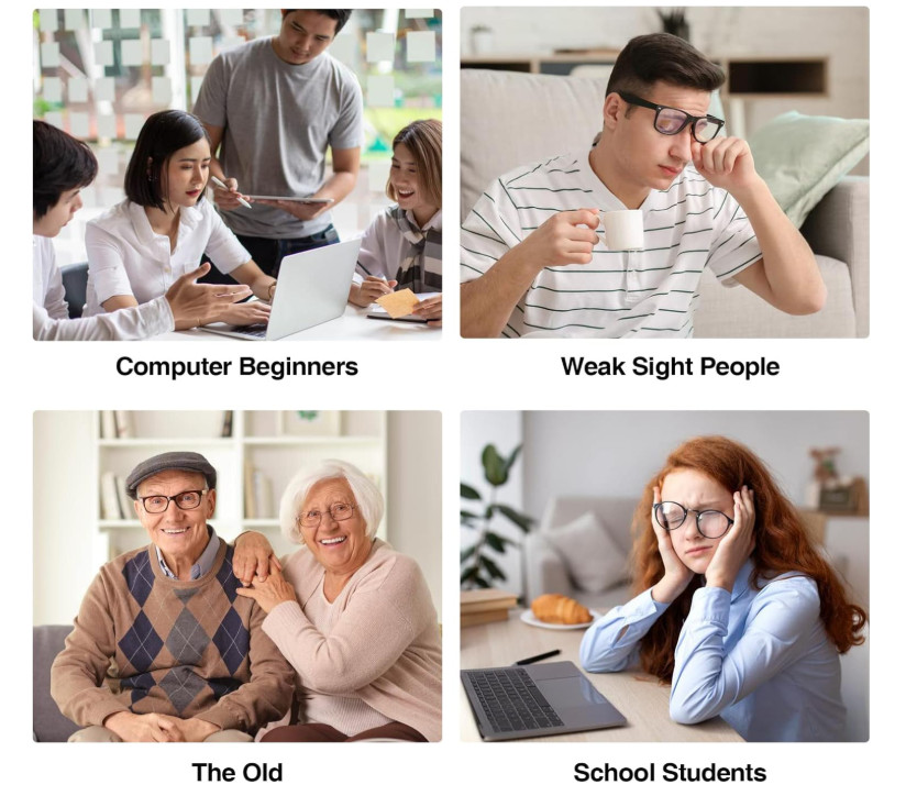 SABLUTE Large Print Backlit Keyboard, Wired USB Lighted Computer Keyboards wi...