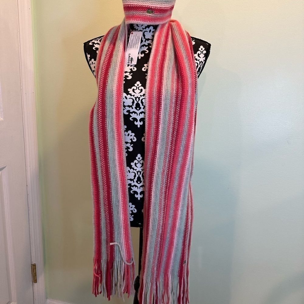NWT Lacoste Hat & Scarf set.