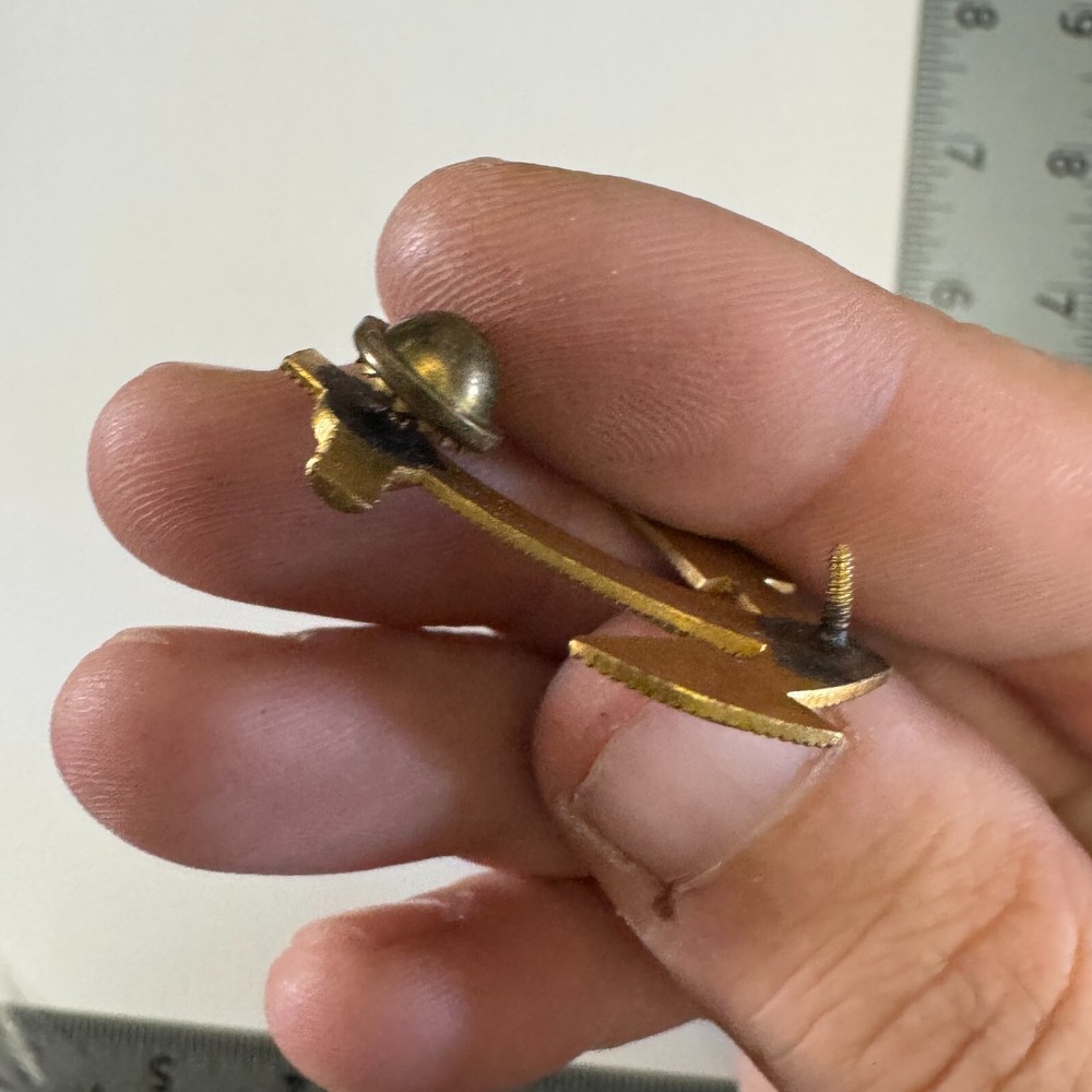 Gold Tone Naval Anchor Insignia