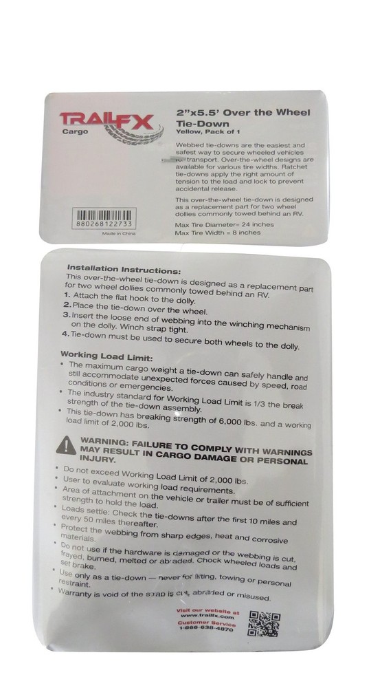 TrailFX A92021Y - Tie Down Strap