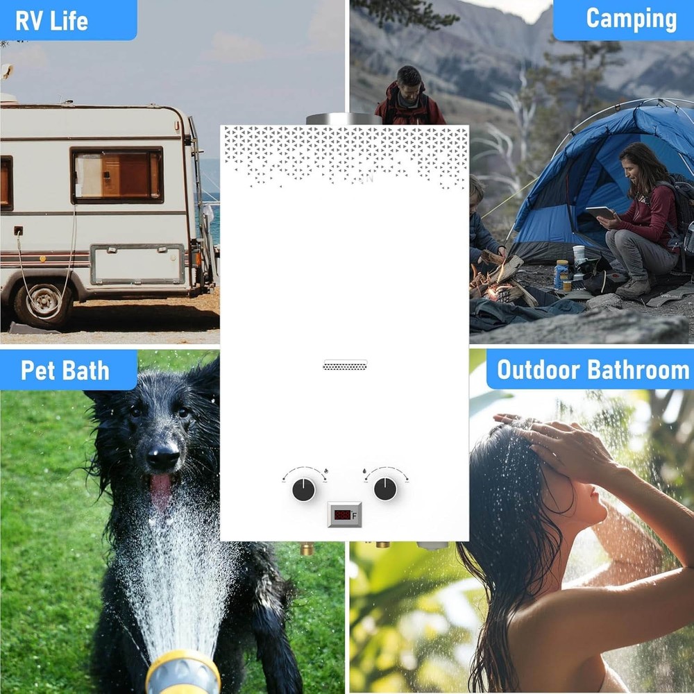 Calentador de agua sin tanque, calentador de agua a propano para exteriores, cal