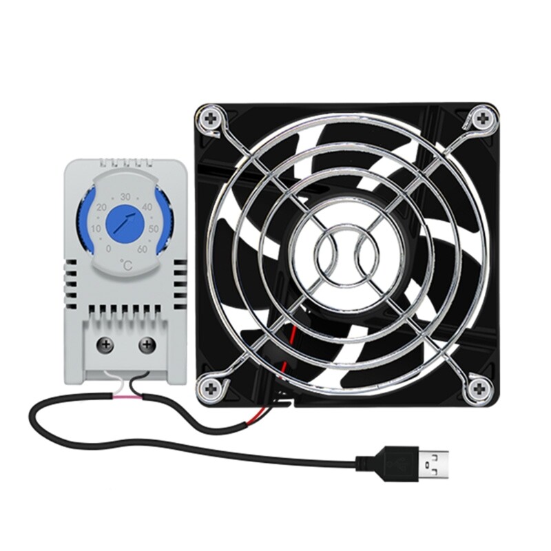 80mm USB Quiet Cabinets Cooling Fan Systems With 0-60?? Temperature Control