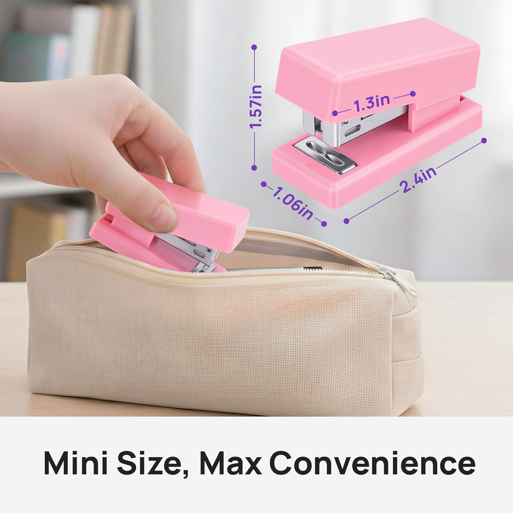Mini Stapler with 2000 Staples, 30 Sheet Capacity, Jam-Free Small Desktop Staple