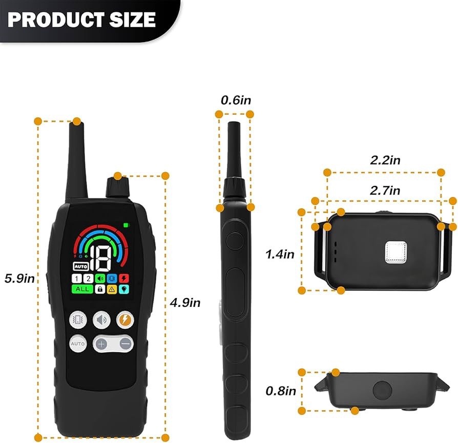 Dog Training Collar, 4 Modes, 5000ft Range, IP68 Waterproof, Rechargeable