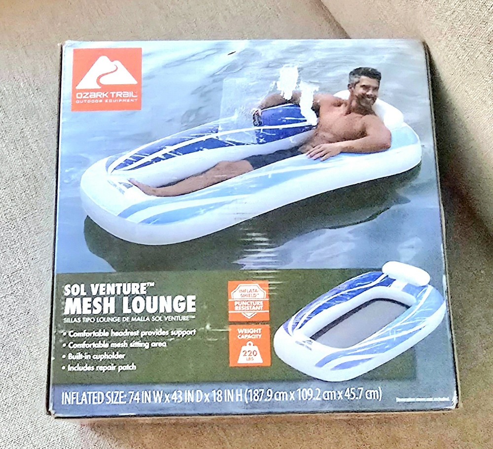 Ozark Trail Sol Venture Blue Mesh Lounge Float