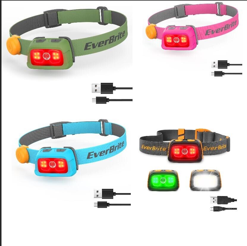 EverBrite Rechargeable Headlamp Multi-color 7Lighting Modes w/Memory Function