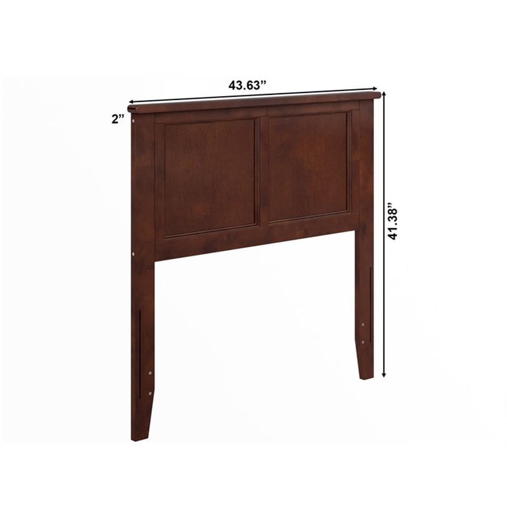 Pemberly Row Madison Twin Solid Wood Panel Headboard in Walnut