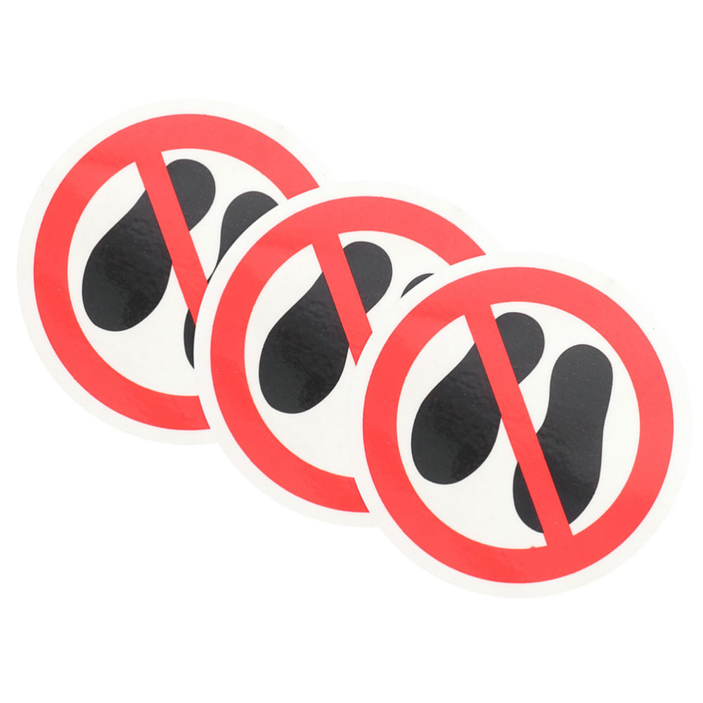 3 Pcs Caution Decal Do Not Step Stickers Safety Warning Round
