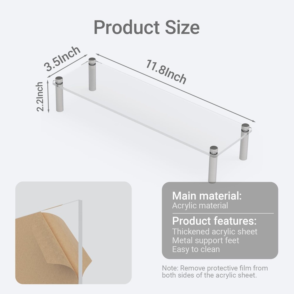 Versatile Acrylic Riser Display Shelf for Cupcakes, Cosmetics & More - 1-Level