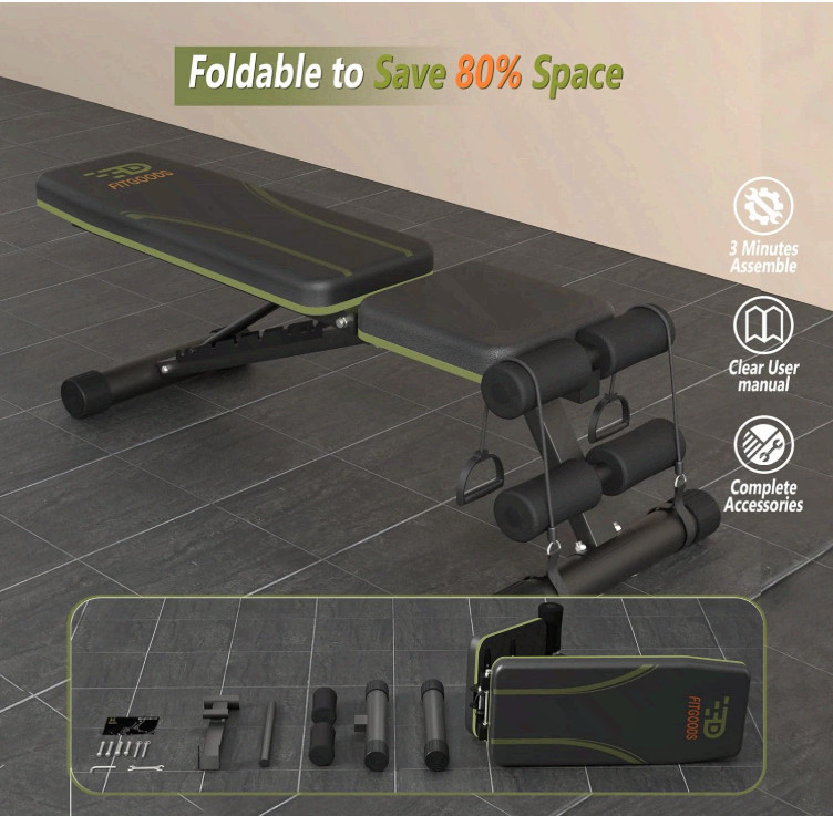Adjustable Weight Bench for Home Gym,Foldable 700LBS Workout Bench with 9 Backre